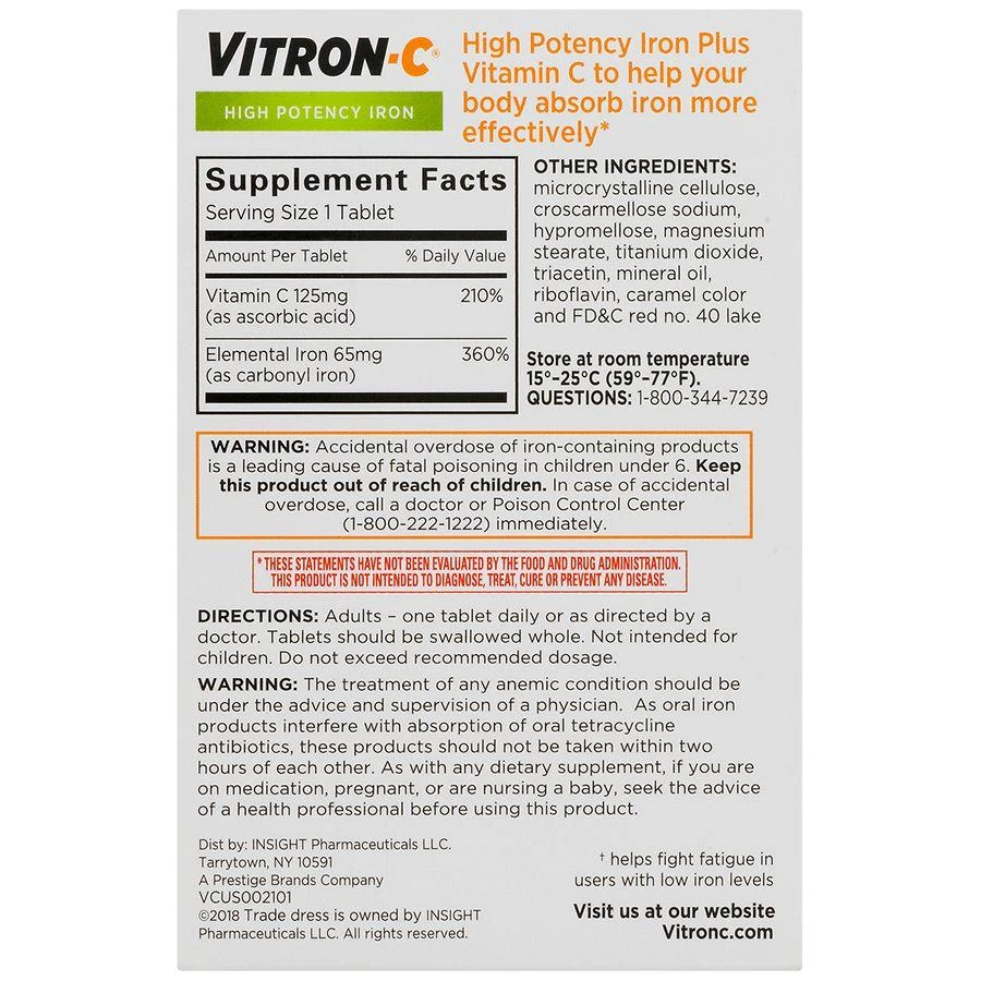 商品Vitron-C|High Potency Iron Supplement with Vitamin C,价格¥164,第3张图片详细描述