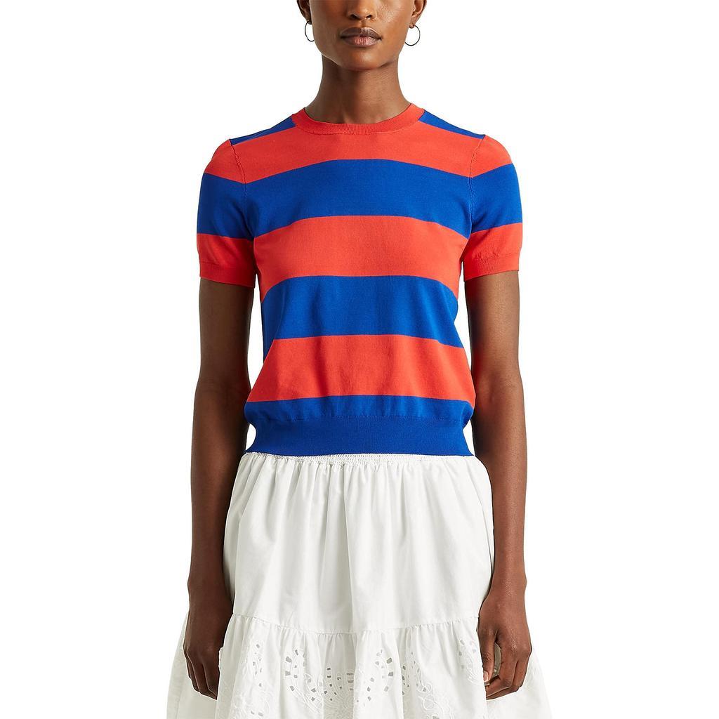 商品Ralph Lauren|Petite Striped Short Sleeve Sweater,价格¥245,第1张图片