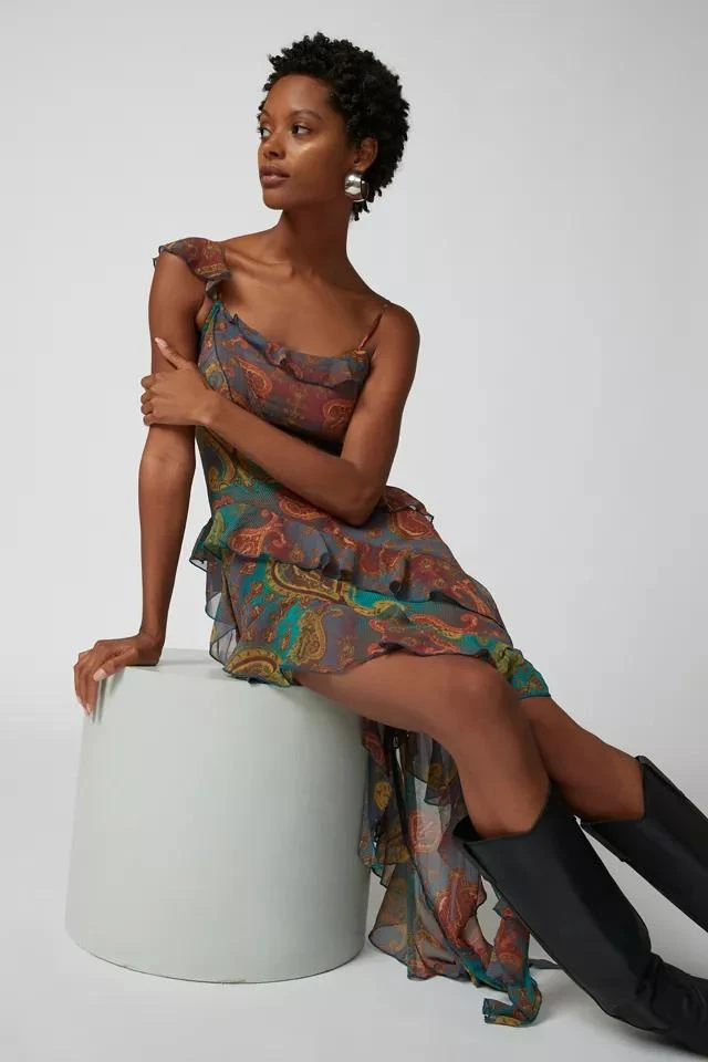商品Urban Outfitters|UO Charlize Sheer Midi Dress,价格¥601,第5张图片详细描述