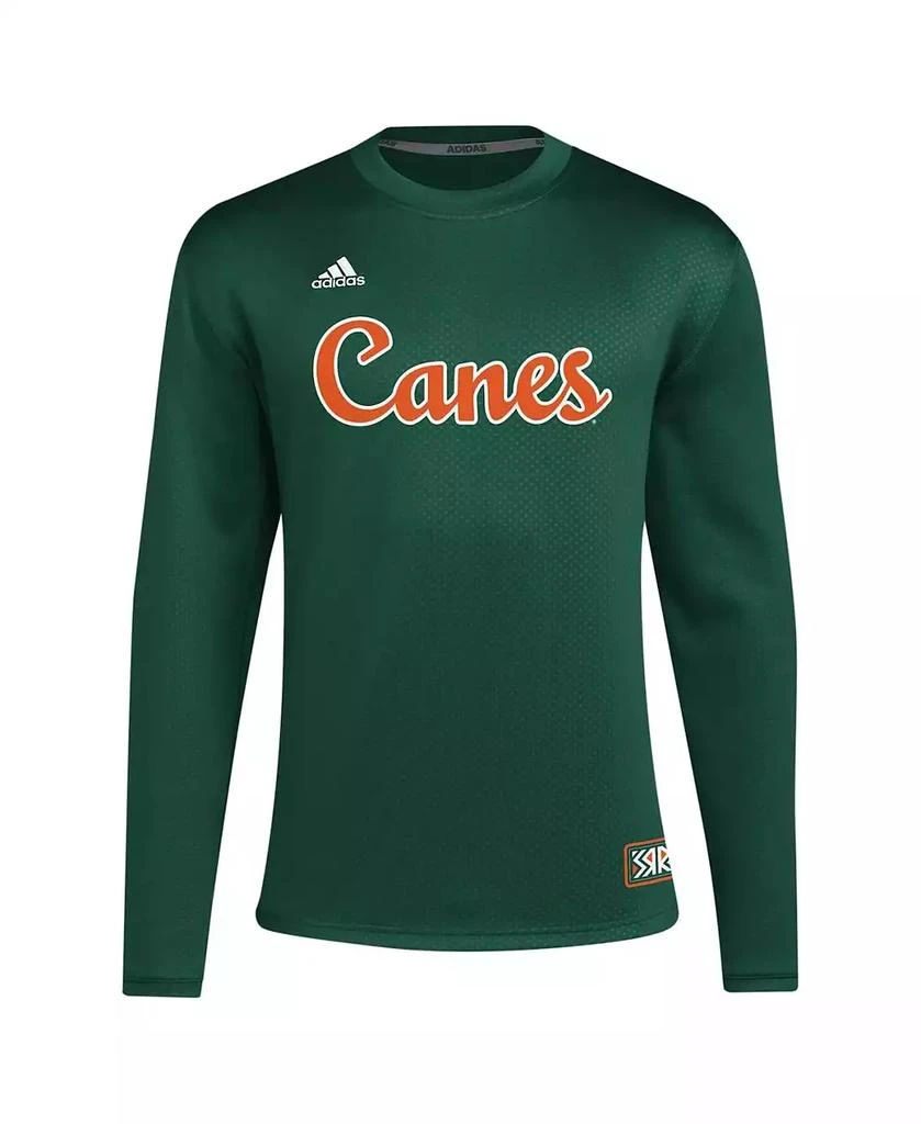商品Adidas|Men's Miami Hurricanes Reverse Retro Baseball Script Pullover Sweatshirt,价格¥445,第3张图片详细描述