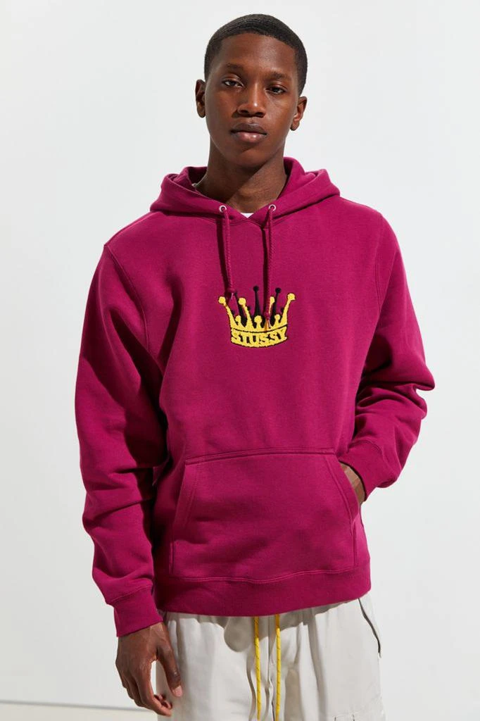 商品STUSSY|Stussy Chenille Crown Applique Hoodie Sweatshirt,价格¥453,第2张图片详细描述