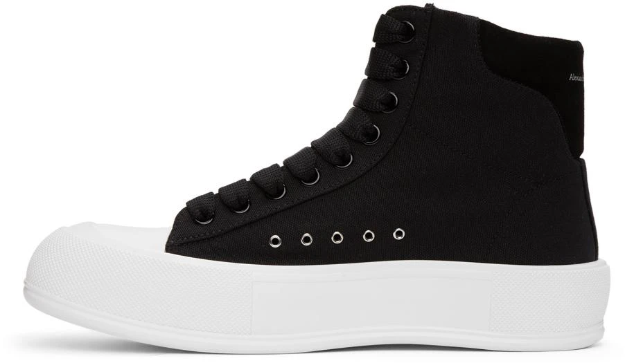 商品Alexander McQueen|黑色 & 白色 Deck Plimsoll 高帮运动鞋,价格¥3314,第3张图片详细描述