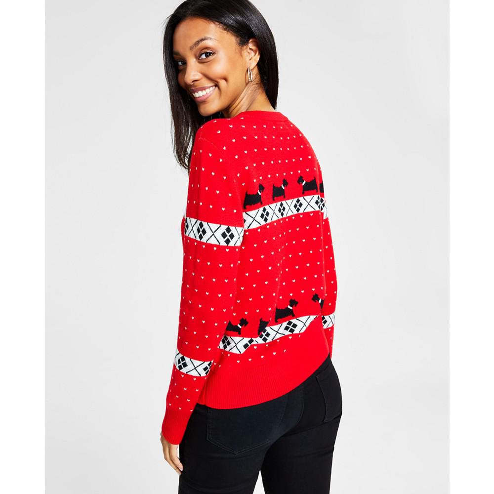 Women's Walking Scottie Family Holiday Sweater, Created for Macy's商品第2张图片规格展示