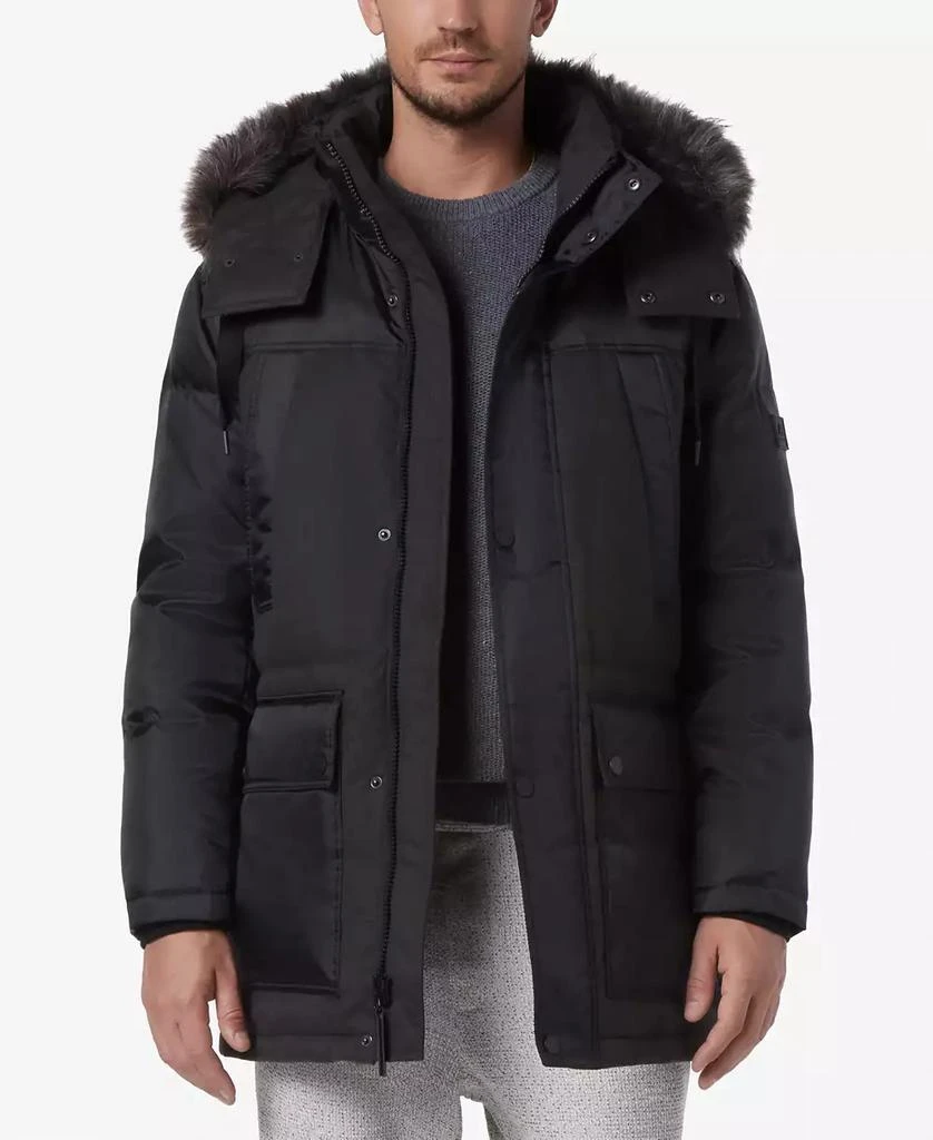 商品Marc New York by Andrew Marc|Men's Tripp Oxford Poly & Faux Wool Combo Down Parka,价格¥1092,第1张图片