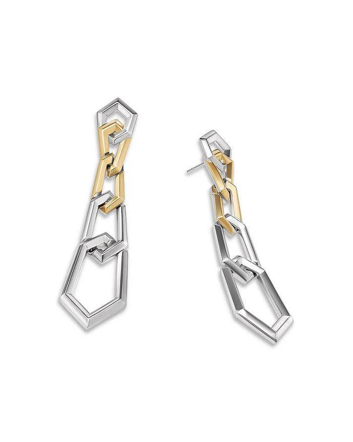 商品David Yurman|18K Yellow Gold & Sterling Silver Carlyle Link Drop Earrings,价格¥16367,第2张图片详细描述