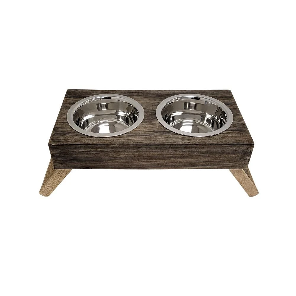 商品JoJo Modern Pets|Eco-Friendly Elevated Dog Wood Feeder (Brown) -,价格¥224,第1张图片