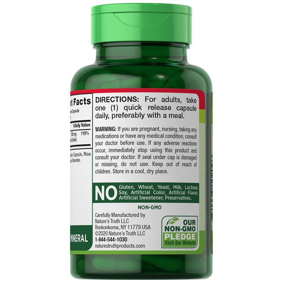 商品Nature's Truth|Magnesium Oxide 500 mg,价格¥75,第2张图片详细描述