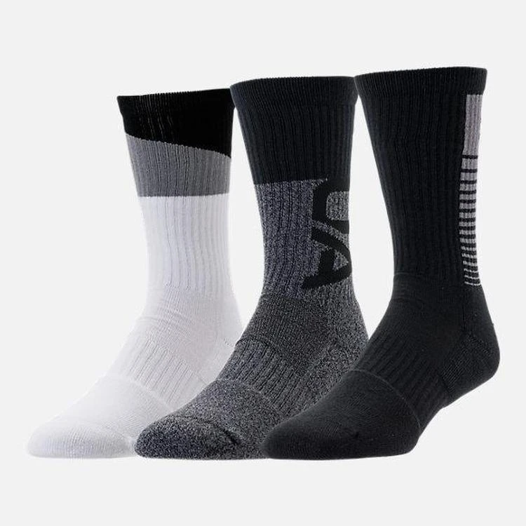 商品Under Armour|Men's Under Armour Phenom 3.0 3-Pack Crew Socks,价格¥75,第2张图片详细描述