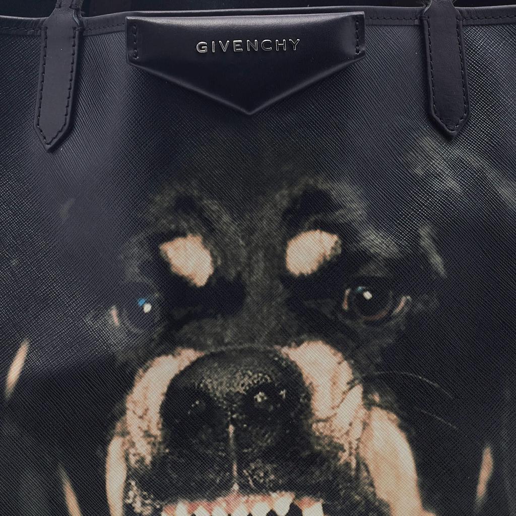 商品[二手商品] Givenchy|Givenchy Black Coated Canvas and Leather Rottweiler Large Antigona Tote,价格¥5845,第7张图片详细描述
