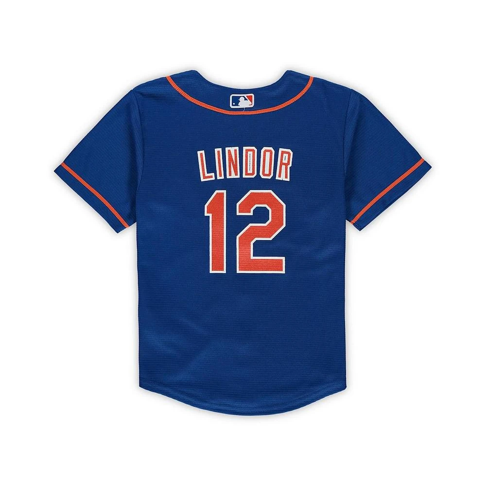 商品NIKE|Preschool Boys and Girls Francisco Lindor Royal New York Mets Alternate Replica Player Jersey,价格¥369,第4张图片详细描述