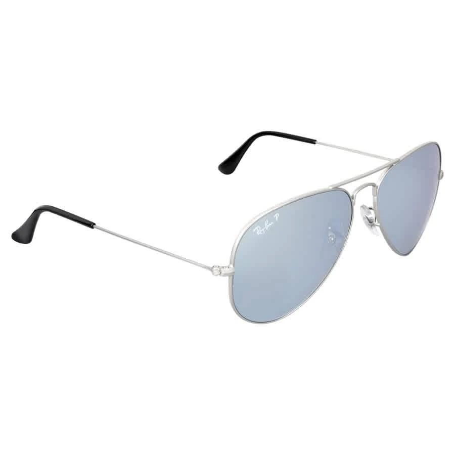 商品Ray-Ban|Aviator Mirror Polarized Silver Flash Aviator Unisex Sunglasses RB3025 019/W3 58,价格¥989,第1张图片