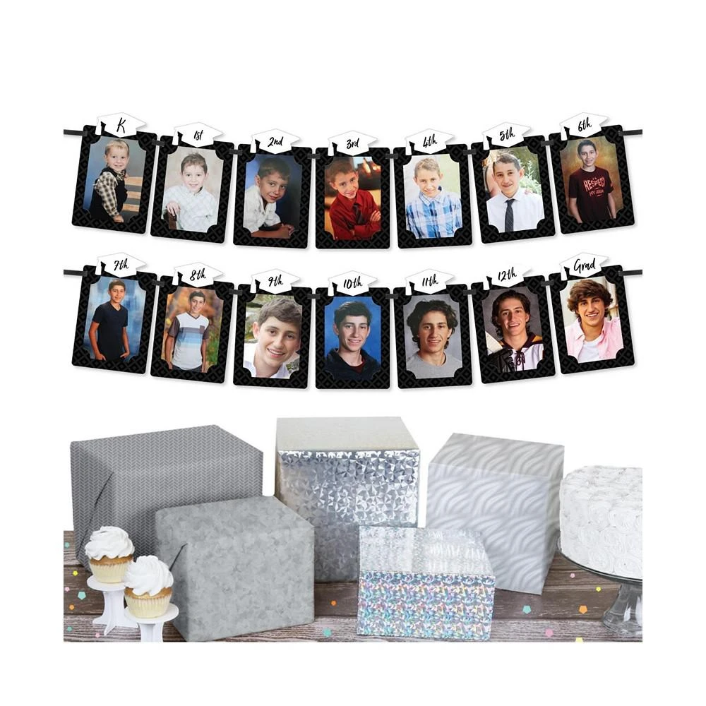 商品Big Dot of Happiness|Black & White Grad - Best is Yet to Come DIY Decor Picture Display Photo Banner,价格¥119,第2张图片详细描述