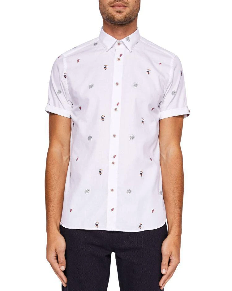 商品Ted Baker London|Ted Baker Nutrop Fil Coupe Regular Fit Button-Down Shirt ,价格¥548,第1张图片