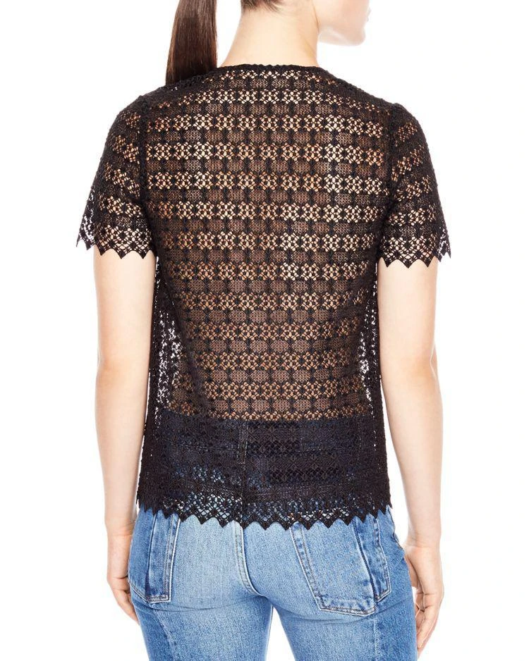 商品Sandro|Alys Lace Illusion Top,价格¥926,第2张图片详细描述