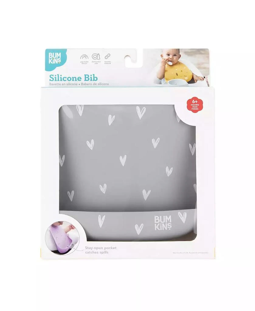 商品Bumkins|Baby Girls Heart Printed Easy Pick Up Silicone Bib,价格¥112,第2张图片详细描述