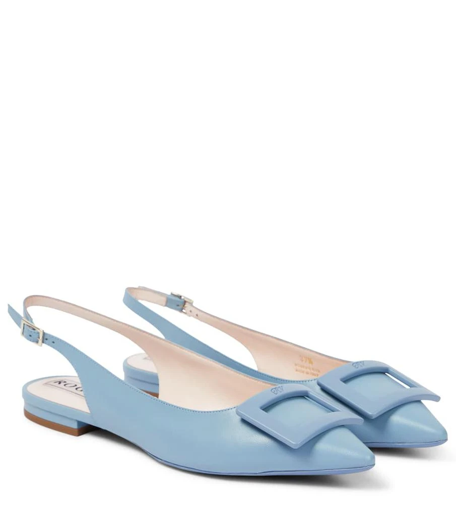 商品Roger Vivier|Gommettine leather slingback flats,价格¥4722,第1张图片