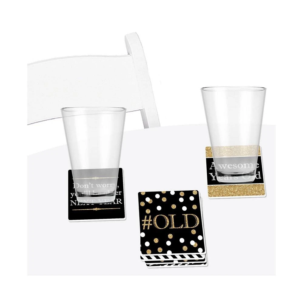 商品Big Dot of Happiness|Adult Happy Birthday - Gold - Funny Party Decor - Drink Coasters - Set of 6,价格¥119,第2张图片详细描述