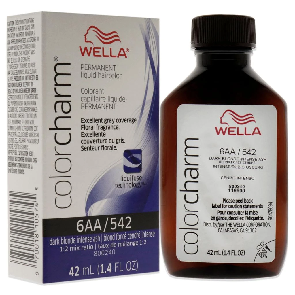 商品Wella|Color Charm Permanent Liquid Haircolor - 542 6AA Ash Blonde by  for Unisex - 1.4 oz Hair Color,价格¥132,第3张图片详细描述