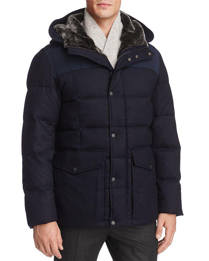 商品Cole Haan|Flannel Down Hooded Jacket,价格¥3654,第1张图片