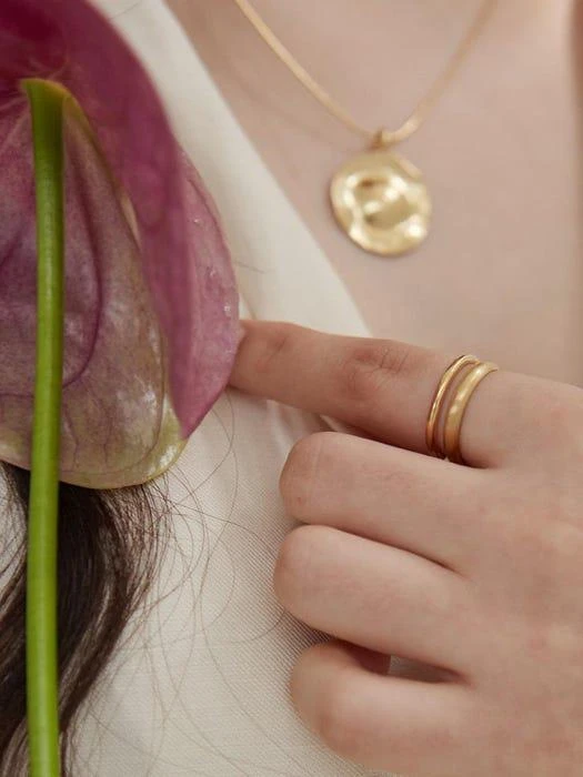 商品MARSBOM|Two Line Gold Ring,价格¥887,第2张图片详细描述