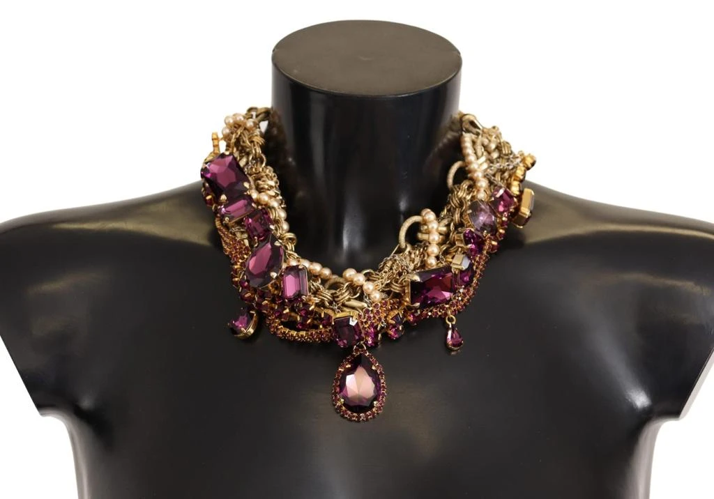 商品Dolce & Gabbana|Dolce & Gabbana Gold Brass Sicily Purple Crystal Necklace,价格¥9162,第1张图片