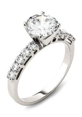 商品Charles & Colvard|Colvard 1.8 Ct. T.w. Lab Created Moissanite Engagement Ring In 14K White Gold,价格¥11132,第2张图片详细描述