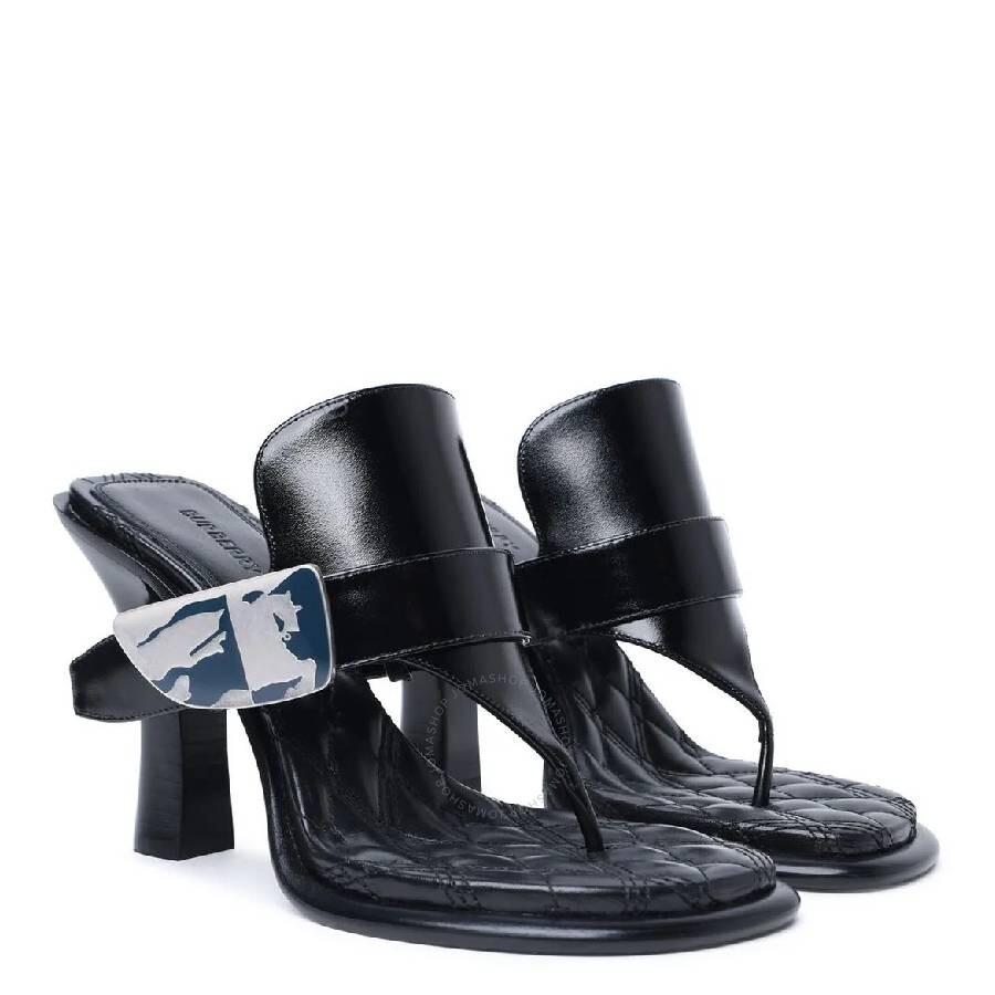 Burberry Bay Equestrian Knight Heel Sandals - Shoes
