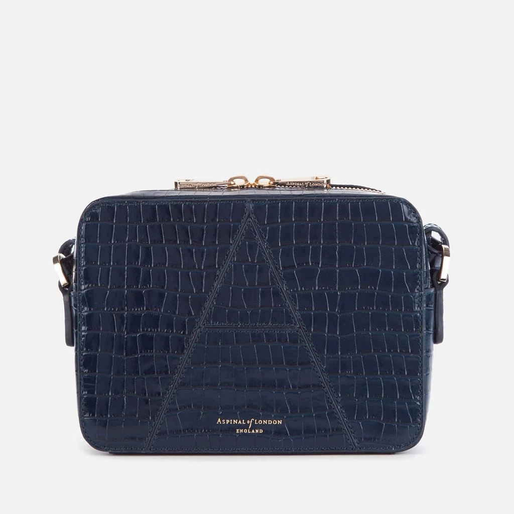 商品Aspinal of London|Aspinal of London Women's Deep Shine Small Croc Camera Bag - Midnight Blue,价格¥1148,第2张图片详细描述