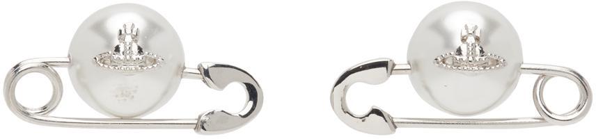 商品Vivienne Westwood|Silver Jordan Earrings,价格¥1071,第1张图片