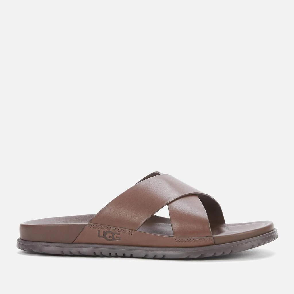 商品UGG|UGG Men's Wainscott Leather Slide Sandals - Grizzly,价格¥614,第1张图片