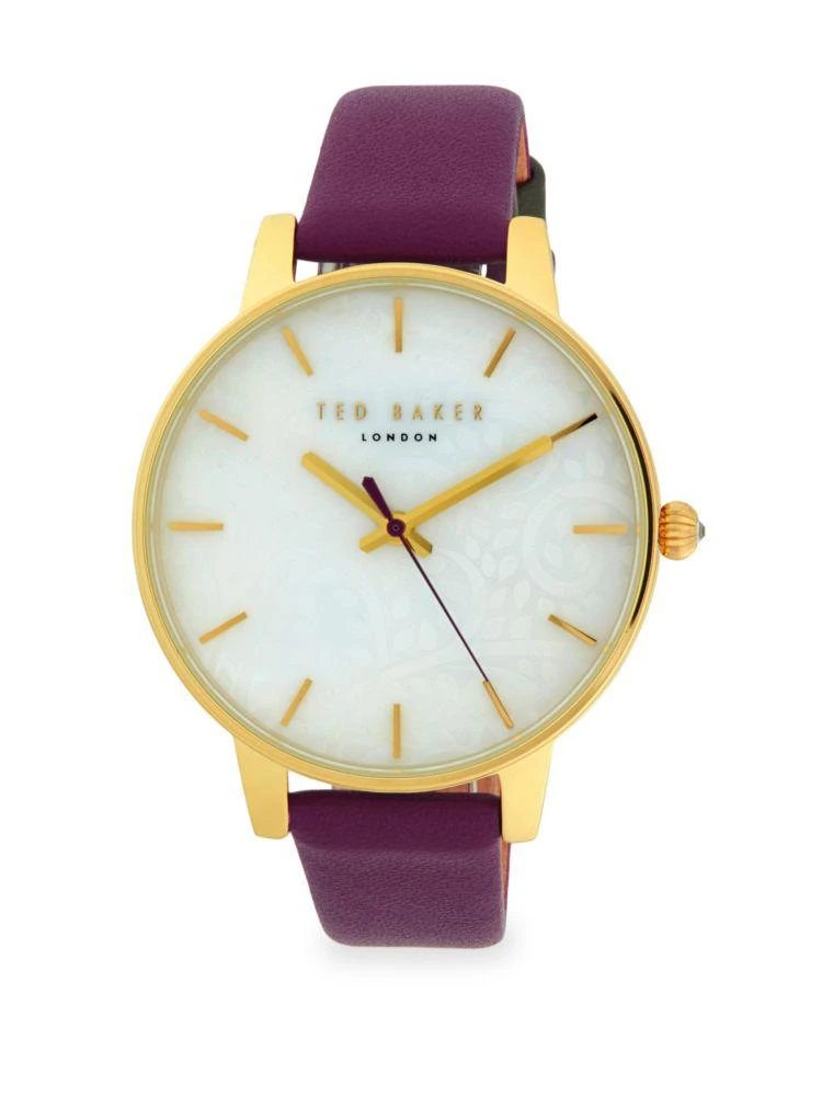 商品Ted Baker London|Stainless Steel & Leather Strap Watch,价格¥559,第1张图片