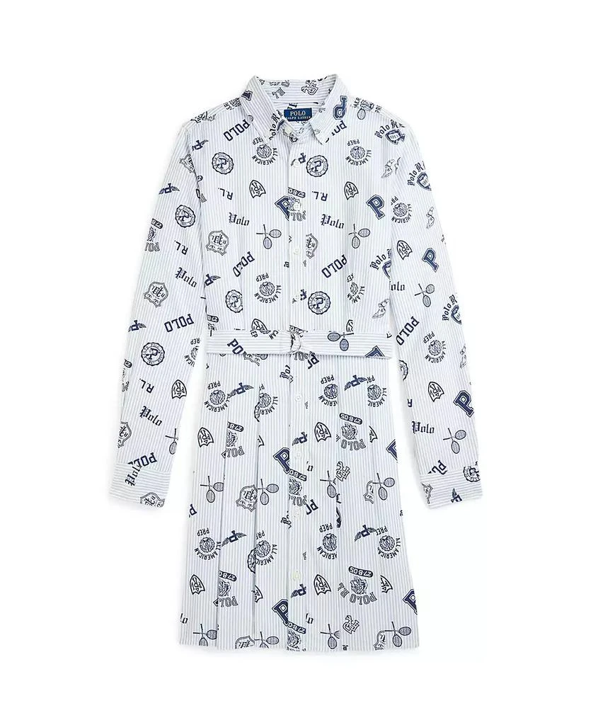 商品Ralph Lauren|Big Girls Pleated Graphic Cotton Oxford Shirtdress,价格¥395,第1张图片