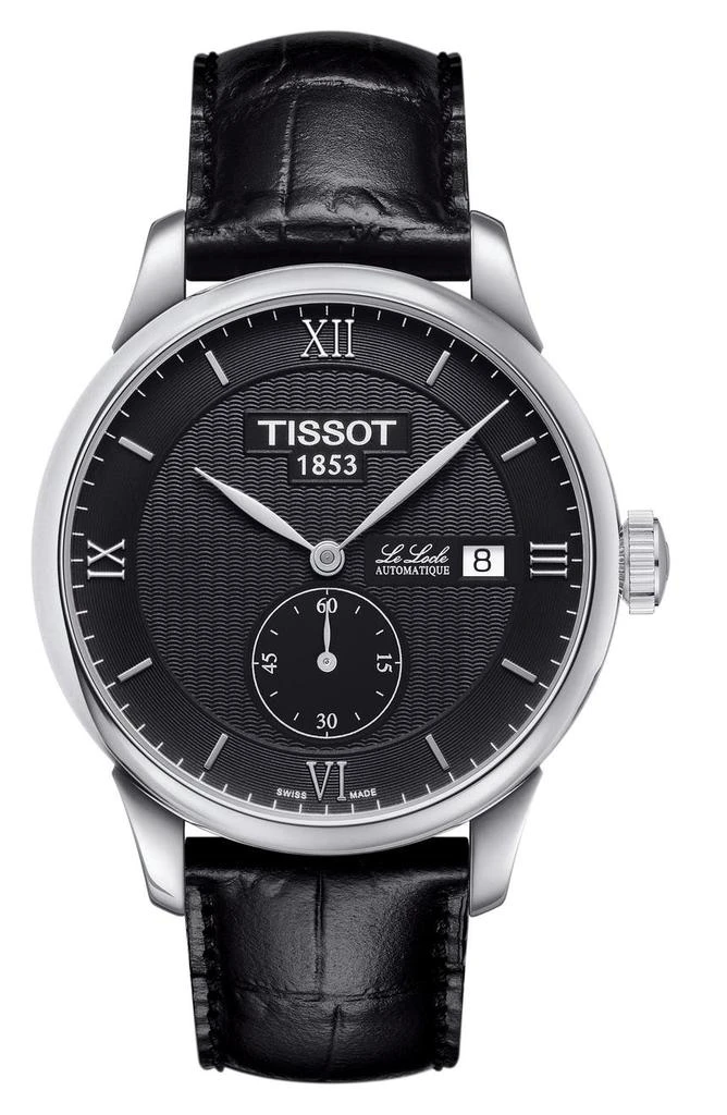 商品Tissot|Men's Le Locle Croc Embossed Leather Strap Watch, 39mm,价格¥3570,第1张图片