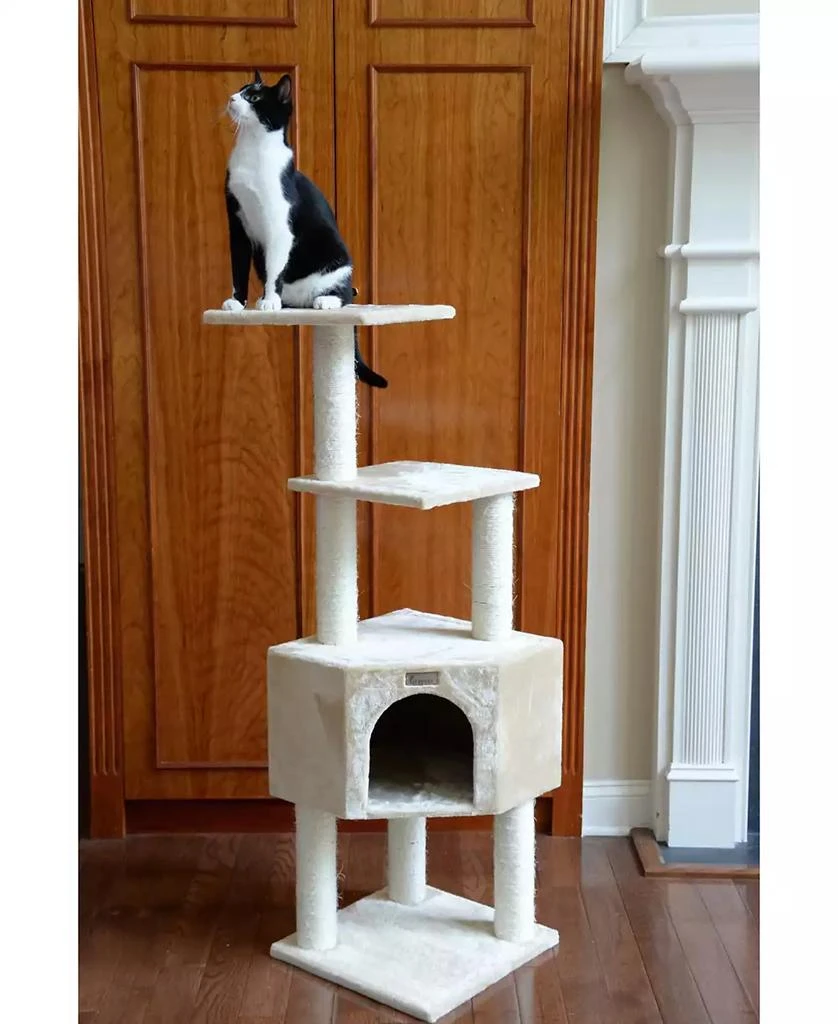 商品Macy's|48-Inch Real Wood Cat Tree With Perch & Playhouse,价格¥815,第2张图片详细描述