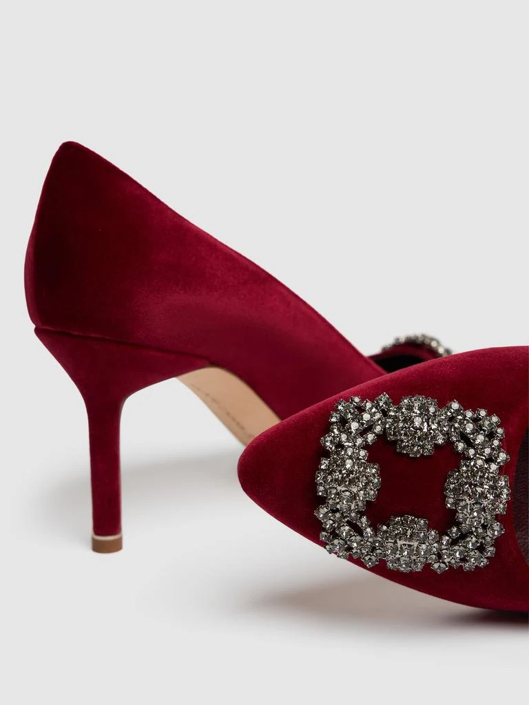 商品Manolo Blahnik|70mm Hangisi Velvet Pumps,价格¥9292,第3张图片详细描述