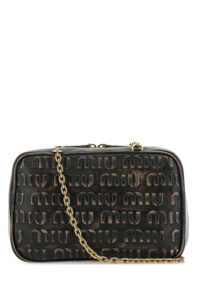 商品Miu Miu|Miu Miu Logo Embossed Zipped Shoulder Bag,价格¥9672,第2张图片详细描述