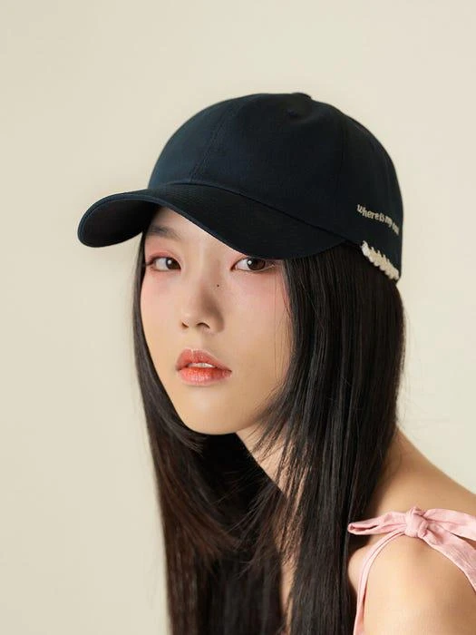 商品namelesscat|Crochet Point Baseball Cap_Navy,价格¥263,第1张图片