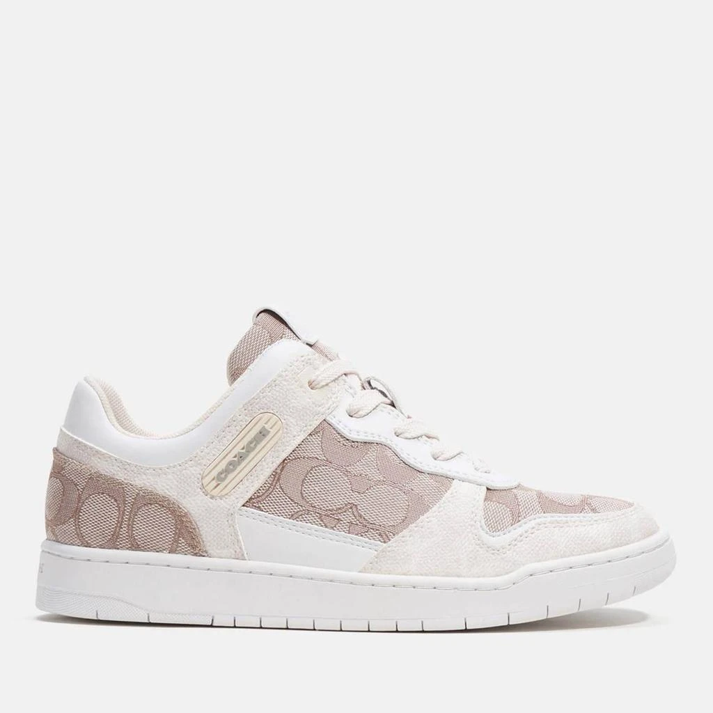 商品Coach|Coach C201 Basket Logo-Jacquard and Leather Trainers,价格¥2374,第1张图片