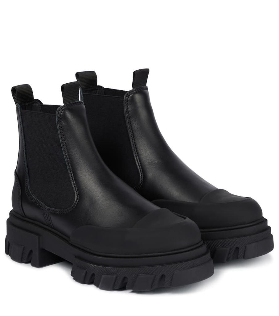 商品Ganni|Low-rise leather Chelsea boots,价格¥2869,第1张图片