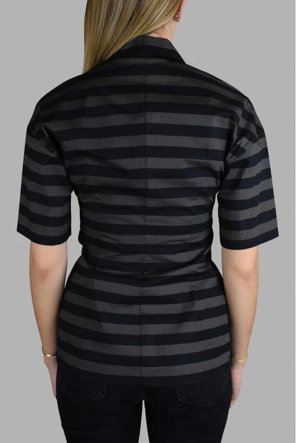 商品Prada|Luxury shirt for women prada with gray and black stripes shirt,价格¥2130,第2张图片详细描述