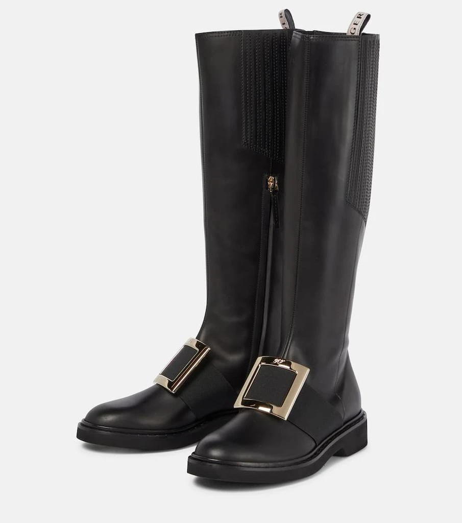 商品Roger Vivier|Viv' Rangers皮革及膝靴,价格¥18295,第5张图片详细描述