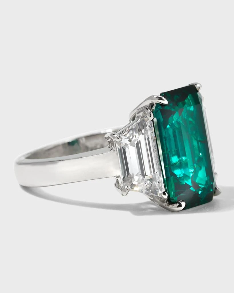 商品Fantasia by DeSerio|Emerald-Cut Center with Trapezoid Sides Ring, Size 6-8, Emerald,价格¥14360,第3张图片详细描述