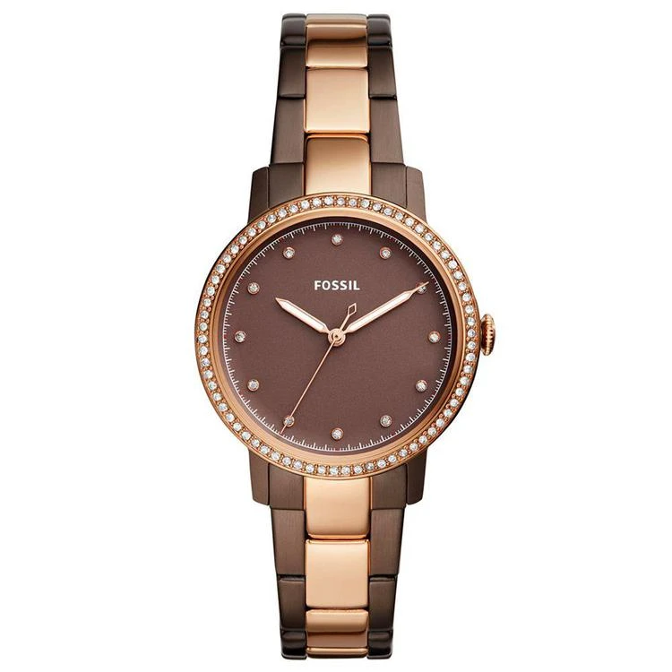 商品Fossil|Women's Neely Brown & Rose Gold-Tone Stainless Steel Bracelet Watch 35mm,价格¥740,第1张图片