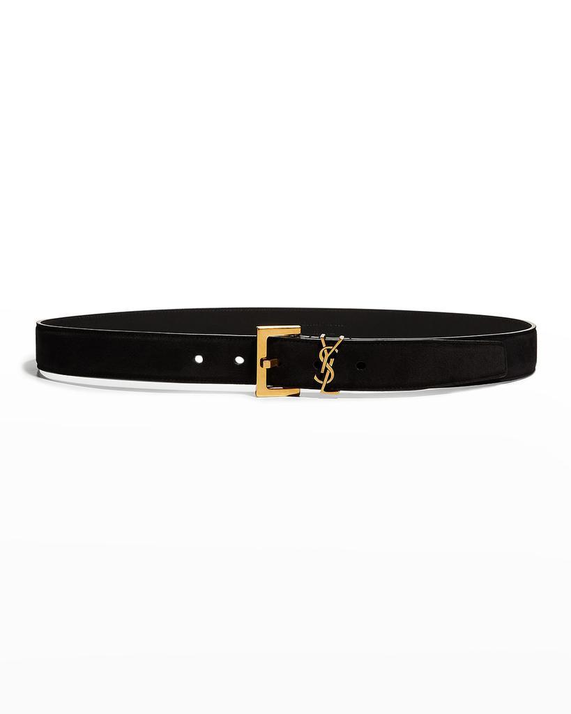 商品Yves Saint Laurent|YSL Monogram Suede Belt,价格¥3841,第1张图片