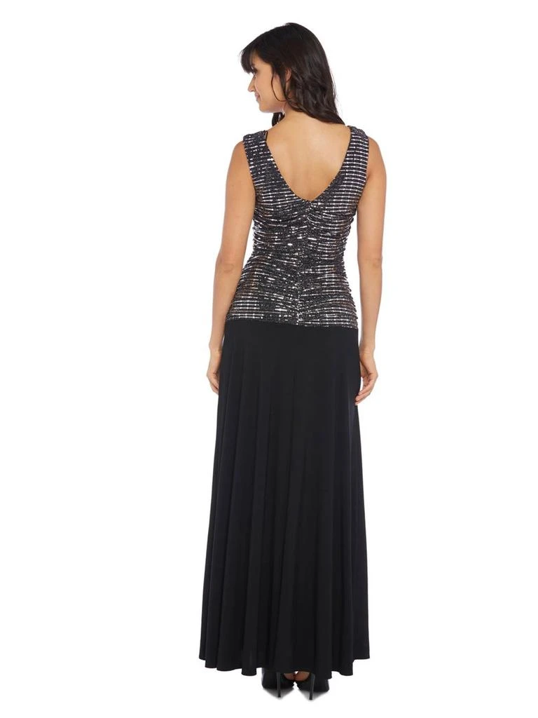 商品R&M Richards|Sleeveless Maxi Gown With Sequined Top,价格¥673,第4张图片详细描述