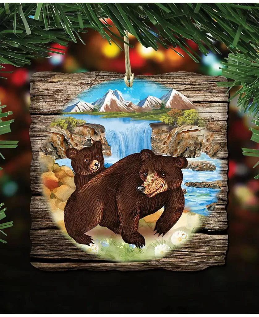 商品Designocracy|Bear Cabin Wooden Christmas Ornament, Set of 2,价格¥375,第1张图片