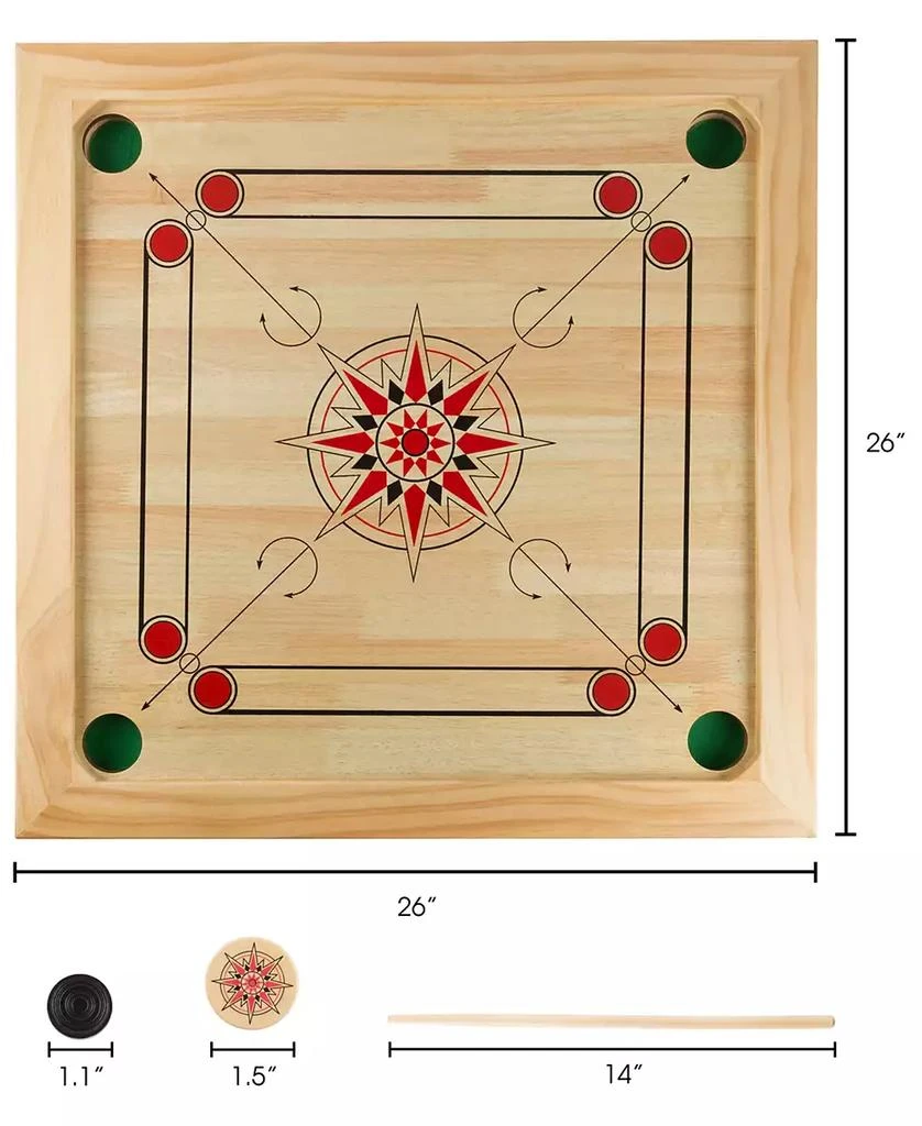 商品Trademark Global|25-Pc. Carrom Board Game Set,价格¥1182,第4张图片详细描述