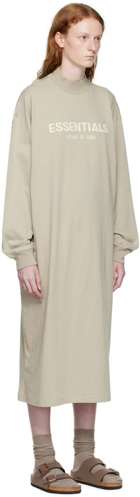 Gray Long Sleeve Midi Dress商品第2张图片规格展示