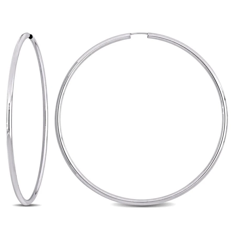 商品Amour|70mm Hoop Earrings in 14K White Gold,价格¥3750,第1张图片