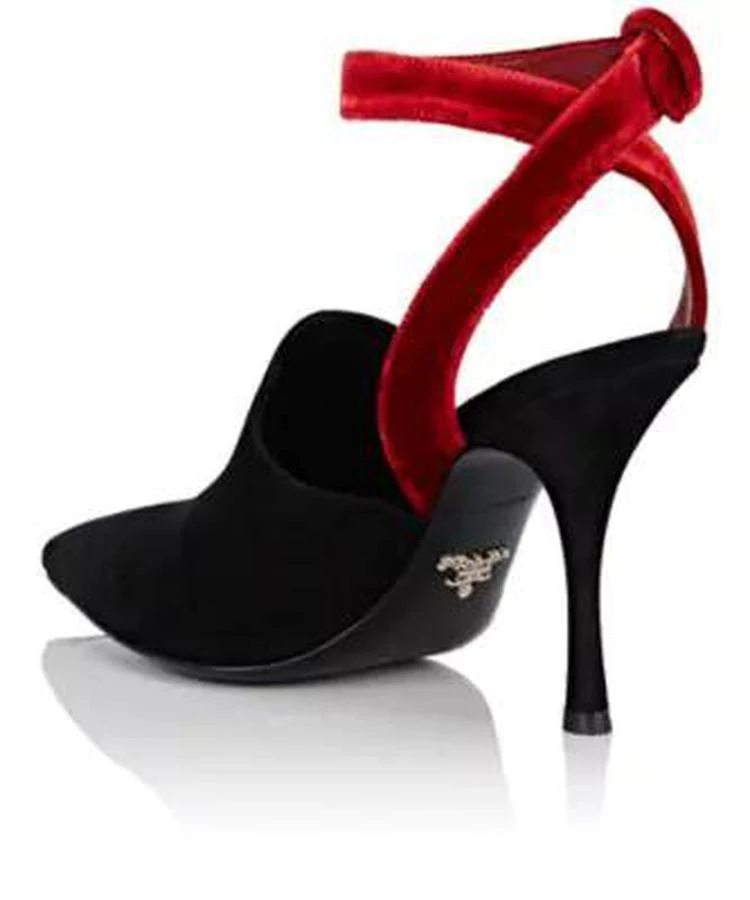 商品Prada|Suede & Velvet Ankle-Strap Pumps,价格¥3339,第3张图片详细描述